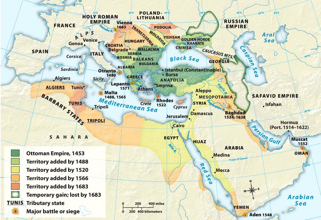Online Maps Blog - The Ottoman Empire, 1300-1689. Expansion to