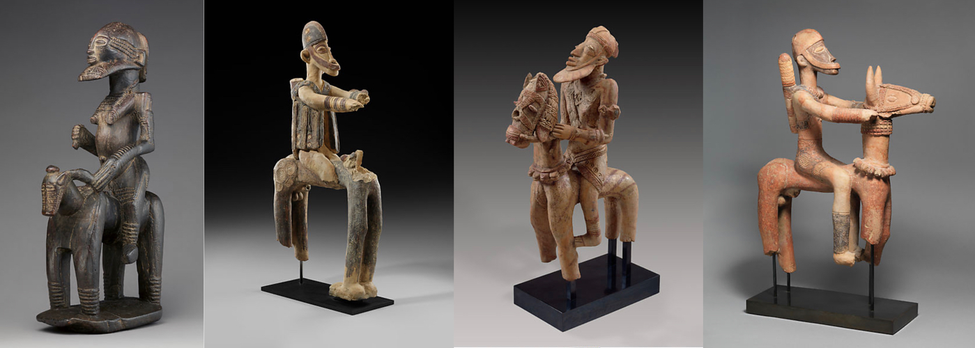 A selection of terracotta equestrian statues from the Sahel. All date to between 1200 and 1600. https://www.metmuseum.org/exhibitions/objects?exhibitionId=866de01c-4752-40bf-aa98-7f97e219e50d&pkgids=602