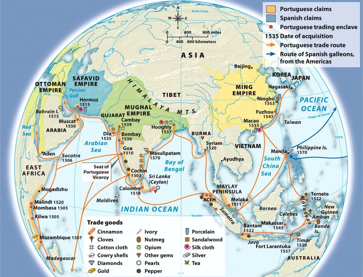 The Indian Ocean during the sixteenth century. From A History of World Societies.