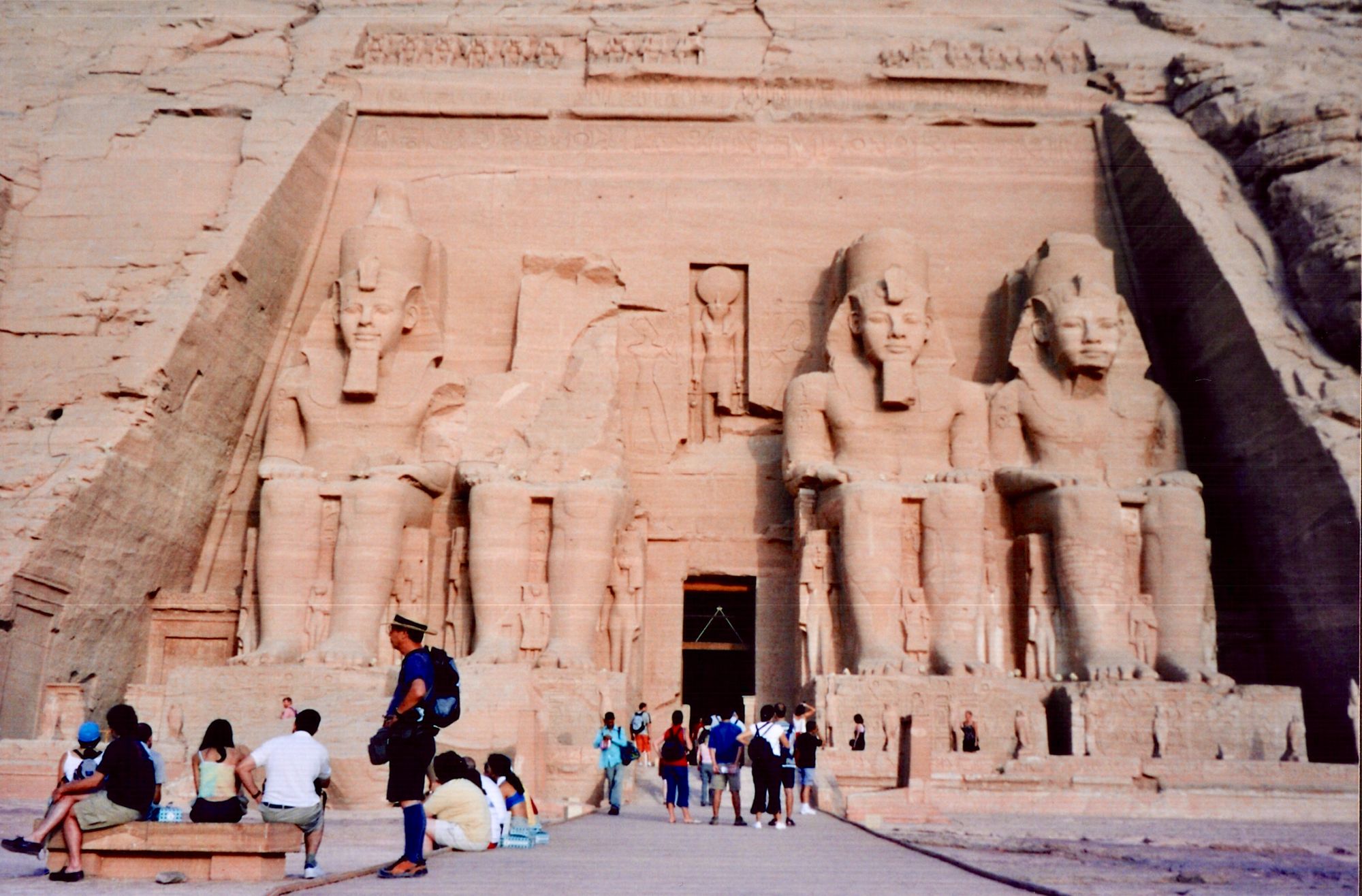 Abu Simbel temple south of Aswan, Egypt. I only have a handful of photographs from that 2003 trip. It was the last trip I went on without a digital camera. Photo by Bram Hubbell.