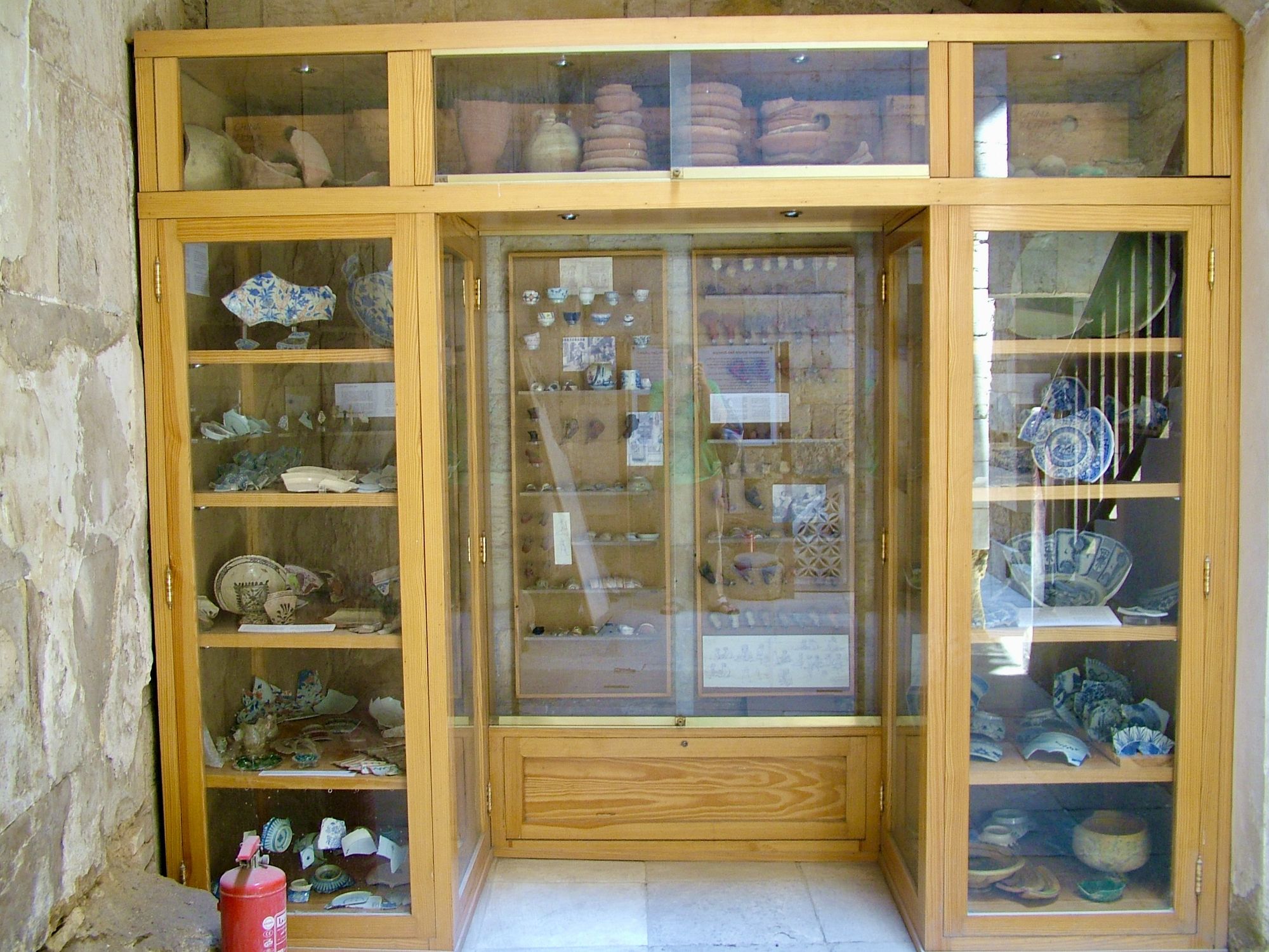 Case of pottery shards in Bab Zuwayla. Cairo, Egypt.