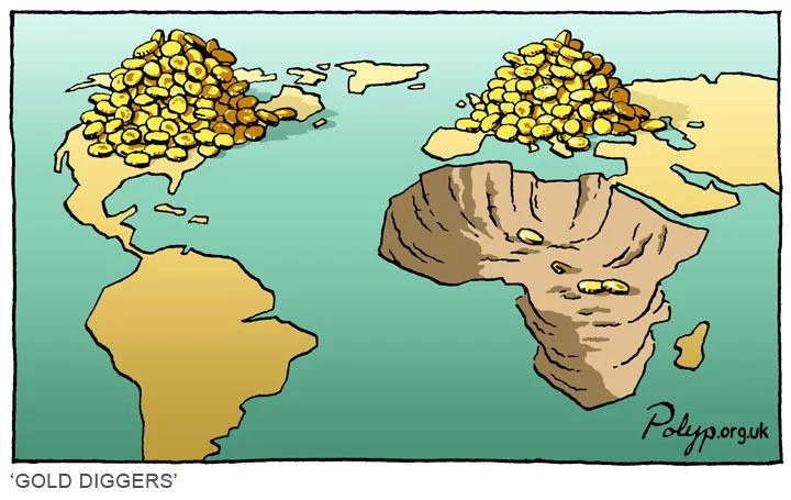 Cartoon from Polyp https://polyp.org.uk/cartoons/wealth/polyp_cartoon_africa_unfair_trade_mining_minerals_gold.jpg