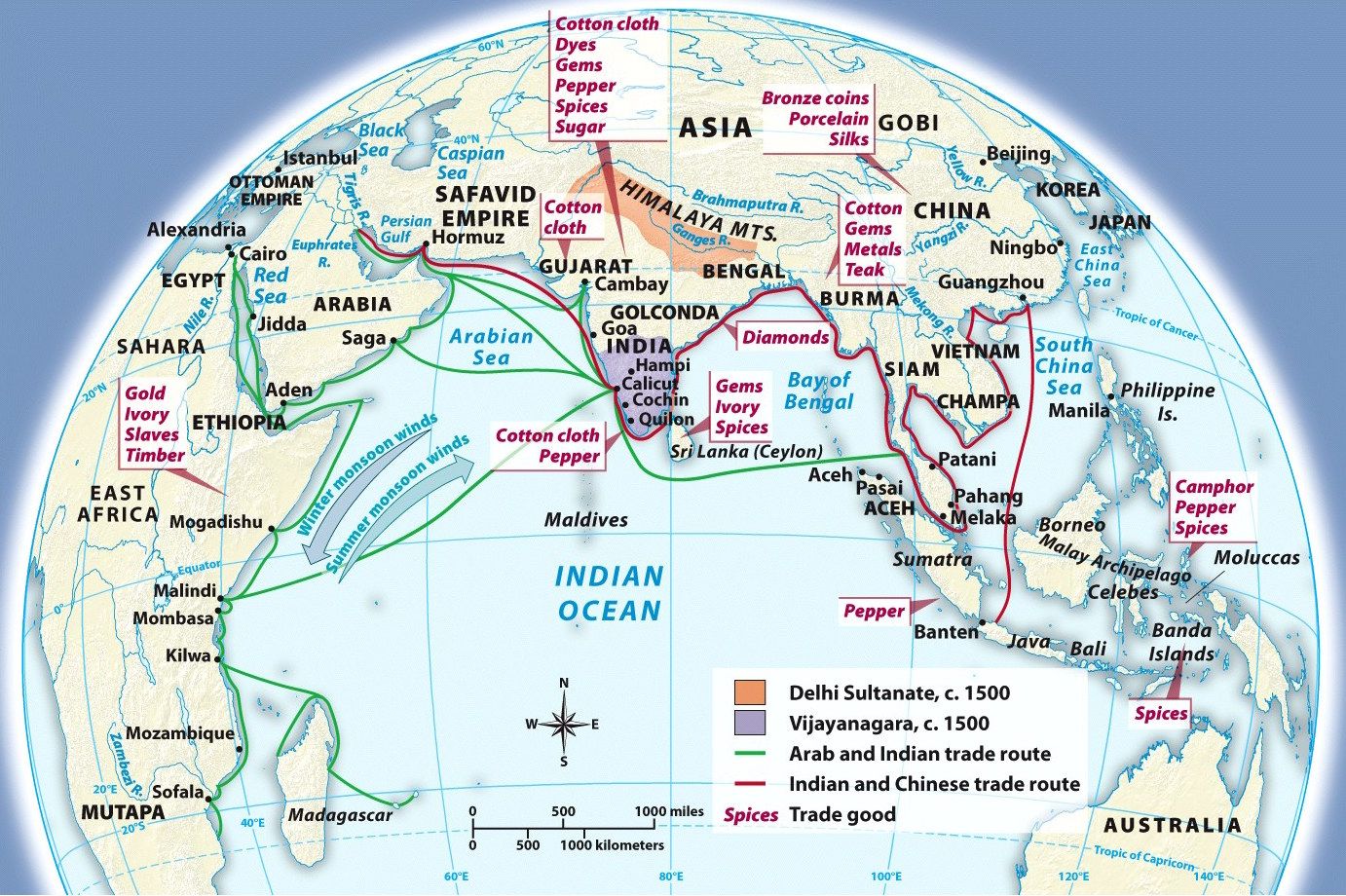 The Indian Ocean around 1500. Source: A History of World Societies