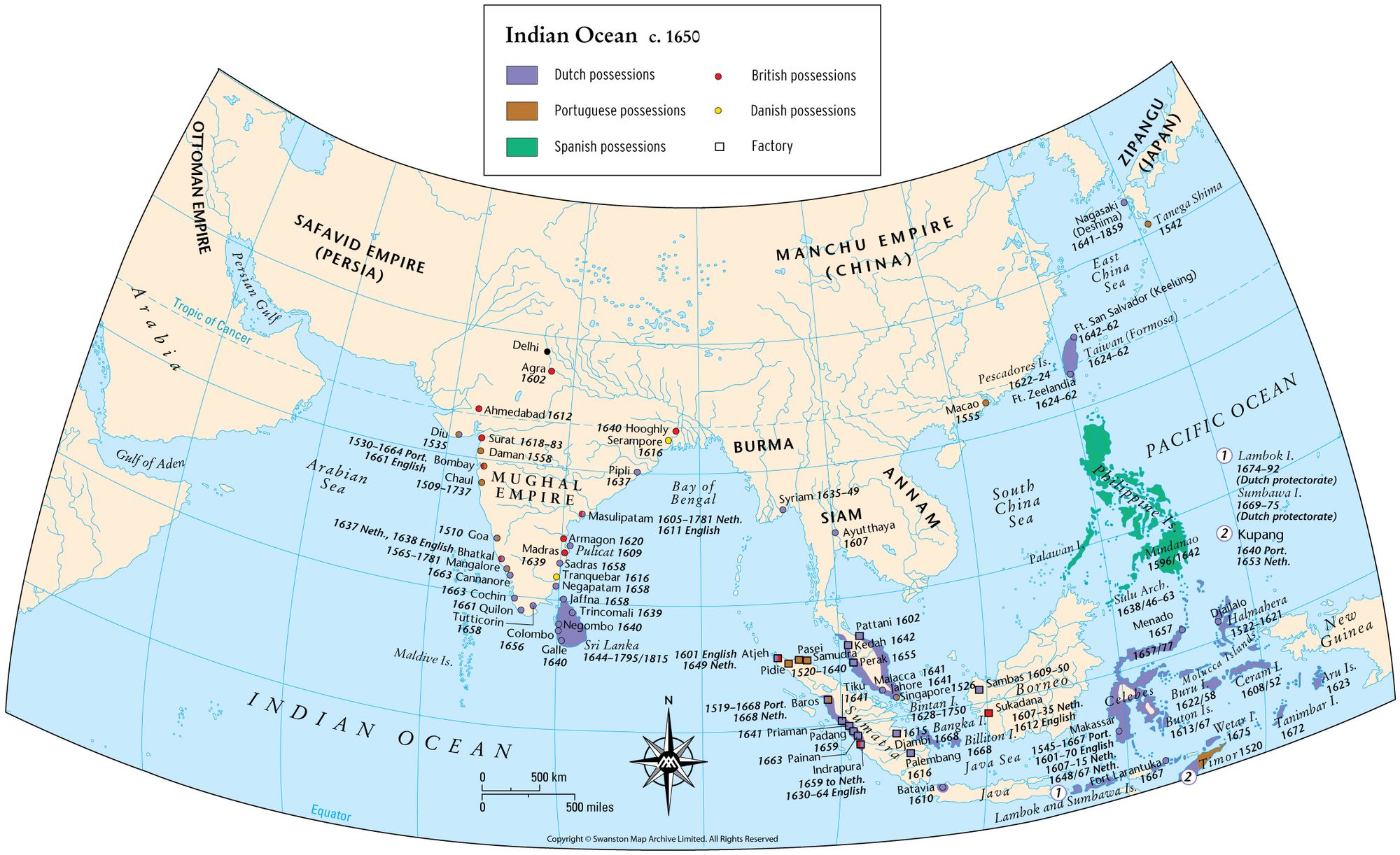 The Indian Ocean, c. 1650. Source: The Map Archive