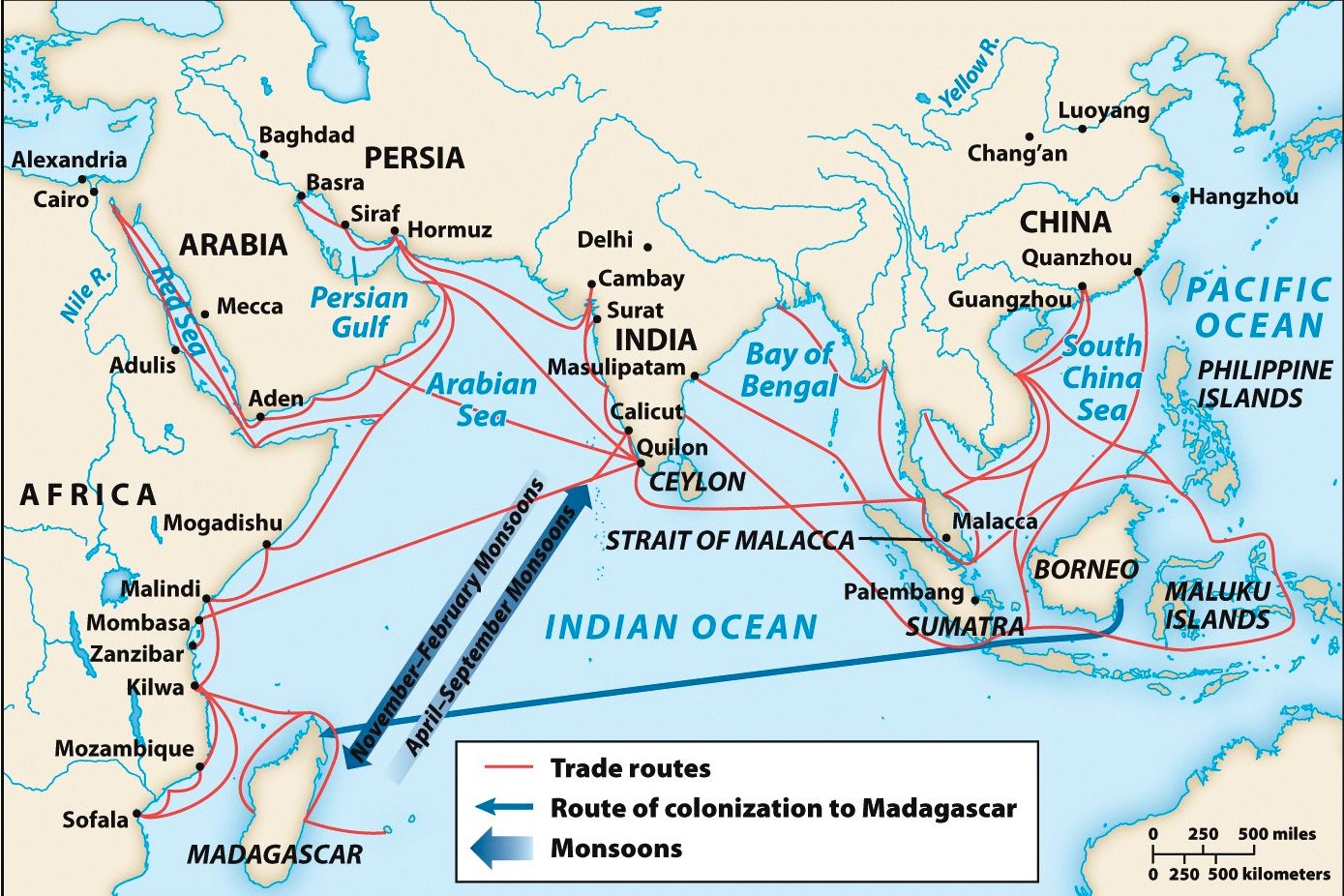Indian Ocean Exchange Network. Source: Ways of the World