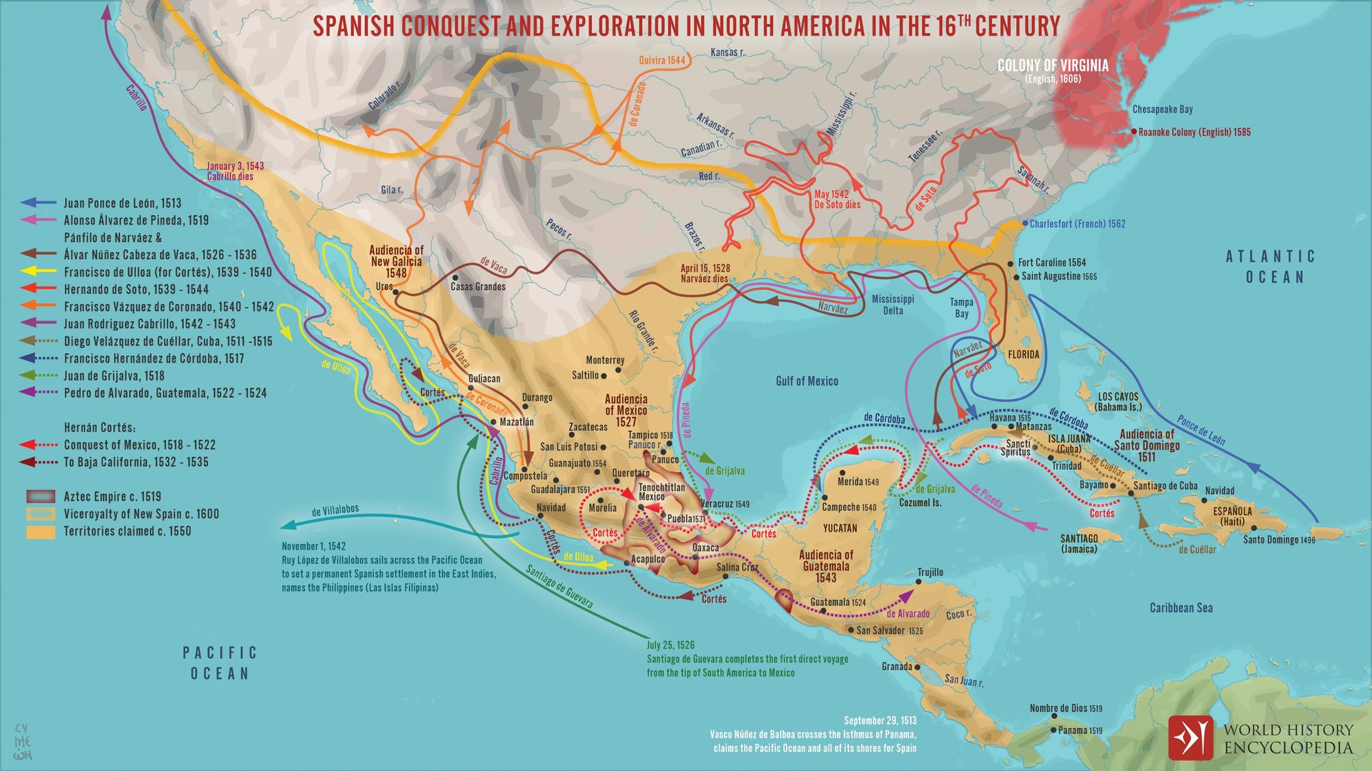 Spanish “Conquest” in the sixteenth century. Source: World History Encyclopedia