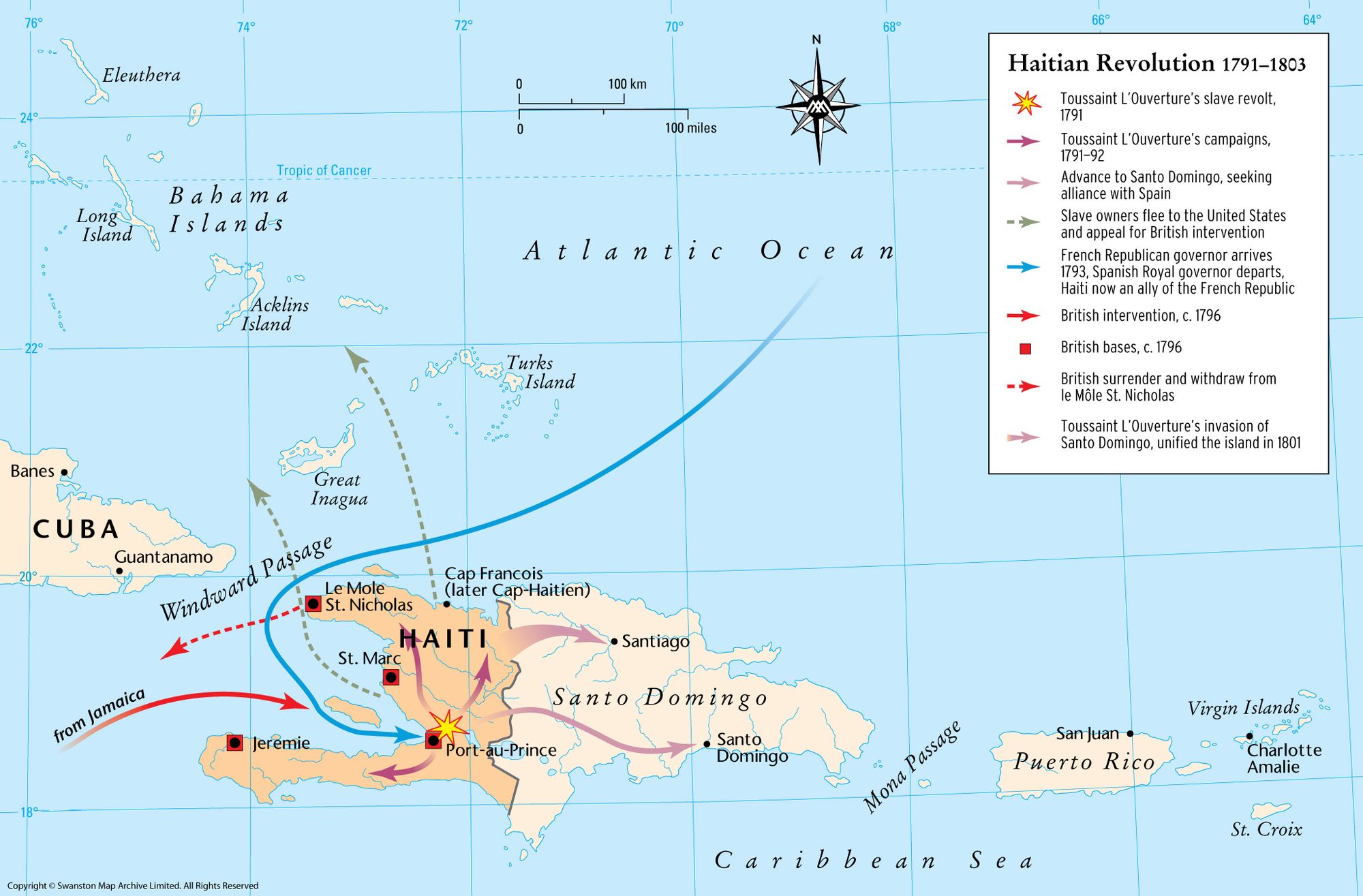 The Haitian Revolution. Source: The Map Archive.