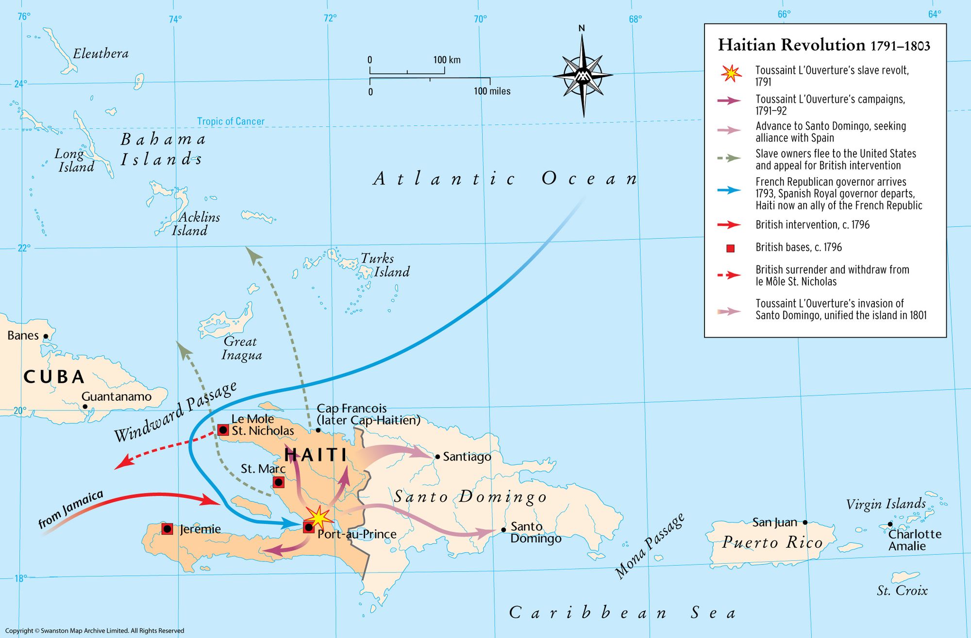 The Haitian Revolution. Source: The Map Archive. 
