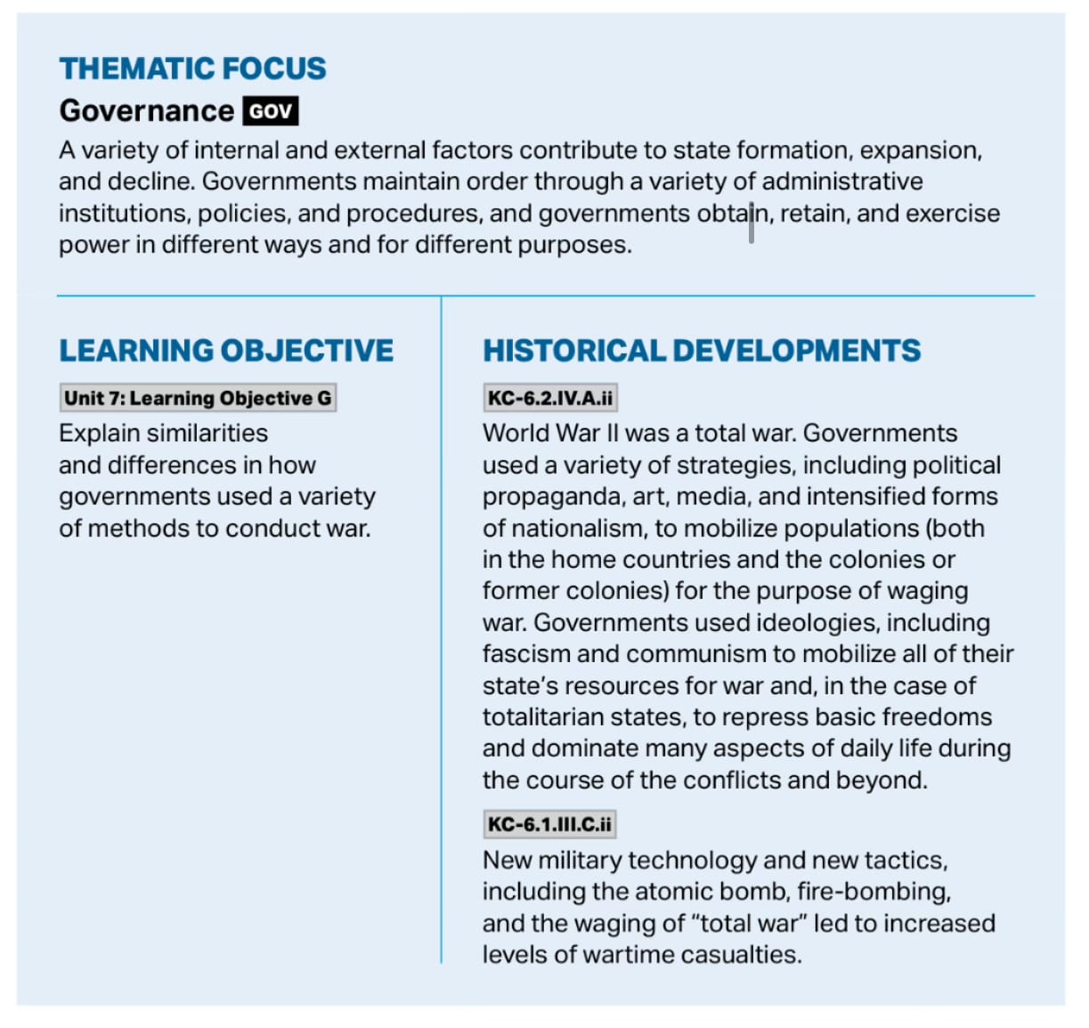 From page 136 of the AP World History Course and Exam Description.